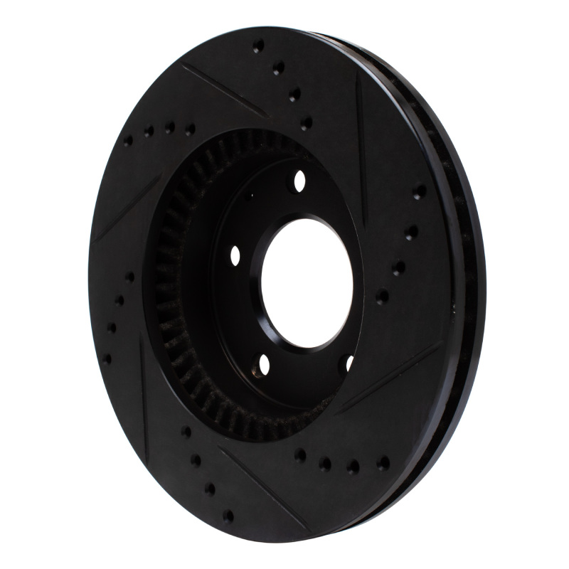 Mazda Millenia Brake Rotor (1) - Front Left - R1 Concepts - Drilled & Slotted - Black - `95-`06